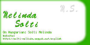 melinda solti business card